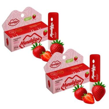 Imagem de Kit 2 Hidratante Labial Morango 3.6g MenelaLips - HIDRAMAIS