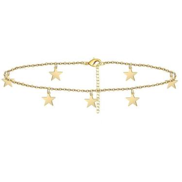 Imagem de Tornozeleira dourada da joia da tornozeleira da praia do tamanho ajust