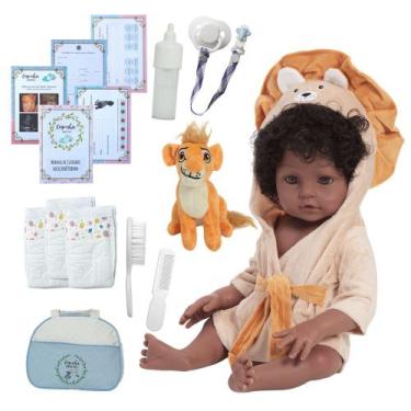 Imagem de Bebê Reborn Silicone Menino Cabelo Cacheado Com Bolsa - Cegonha Reborn