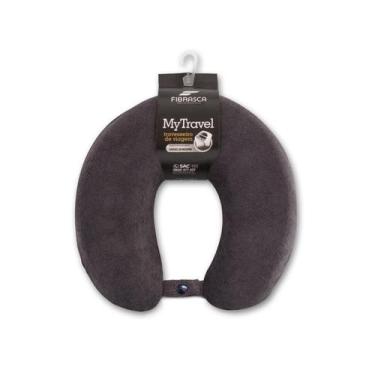 Imagem de Travesseiro Pescoço Viagem My Travel Fibra Grafite Fibrasca, Grafite