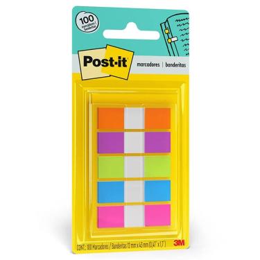 Imagem de Post It tape flags 5 cores neon com 100 fls 3M