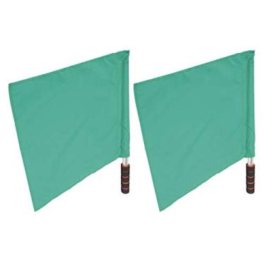 Imagem de Generic Bandeira de árbitro Esportivo, Cores Brilhantes, Bandeira de Mão de Aço Inoxidável Resistente para Futebol (Verde)