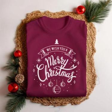 Imagem de Camiseta Unissex Natal Merry Christmas Bola de Natal Festa Personaliza