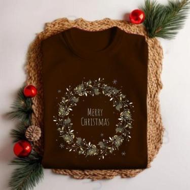 Imagem de Camiseta Unissex Natal Merry Christmas Guirlanda Festa Personalizada T