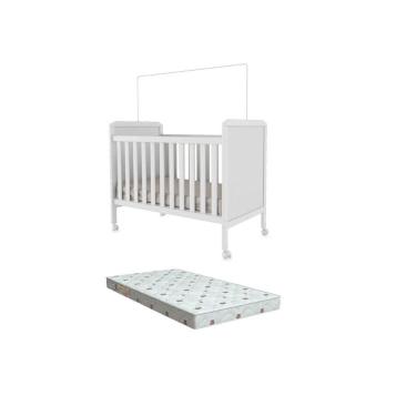 Imagem de Berço Moveis Peroba Cloe Americano 3X1 MDF + Colchão