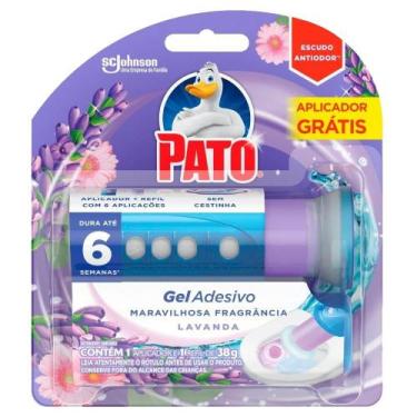 Imagem de Gel Adesivo Pato desodorizador Sanitário Lavanda com 6 Discos + Aparel