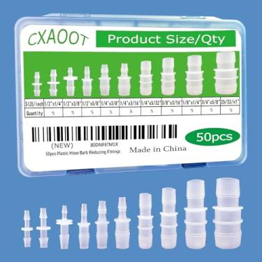 Imagem de CXAOOT 50 Peças De Redutor Mangueira Plástico, Conexões Para Água, Ar, Gás, Aquário, Líquido, Cateter, Tubo, Bomba, Adaptadores (10 Tamanhos)
