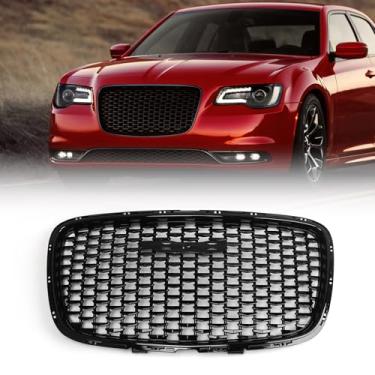 Imagem de VLINCAR Conjunto Da Grade Dianteira Compatível com Chrysler 300C Srt 2015 2016 2017 2018 2019 2020 2021 2022 Substituição Da Grade do Para-Choque Dianteiro 5Sw18Dx8Ad Ch1200393