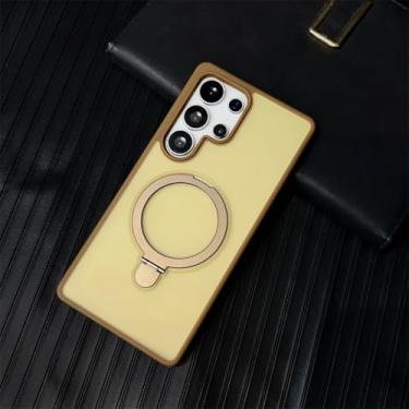 Imagem de HJZSZX Capa protetora para Galaxy S23 FE, capa fosca com suporte magnético e amortecedor (para Galaxy S23 FE/3)