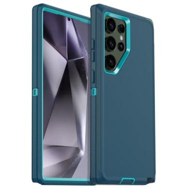 Imagem de DHSVEN Capa para Samsung Galaxy S24 Ultra, à prova de choque e à prova de quedas, antiderrapante, capa protetora resistente para Samsung S24 Ultra de 6,8 polegadas (turquesa)