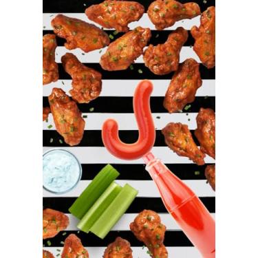 Imagem de J: Monogram Initial J Notebook for Chicken Wing Lovers, Black and White Stripes 6 x 9: Hot Wings Journal