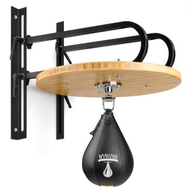 Imagem de WYGVNR Kit de plataforma de bolsa de velocidade ajustável com saco de pancada de velocidade, bolsa giratória para treinamento de boxe, treino