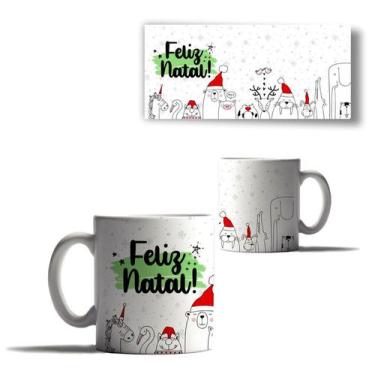 Imagem de Caneca Porcelana Feliz Natal Cenário Neve Papai Noel Mensage - Enjoy S