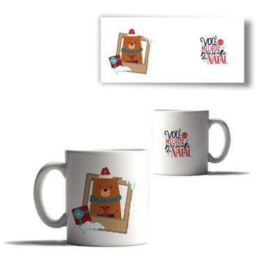 Imagem de Caneca Porcelana Feliz Natal Ursinho Natal Mensagem Amor 2 - Enjoy Sho