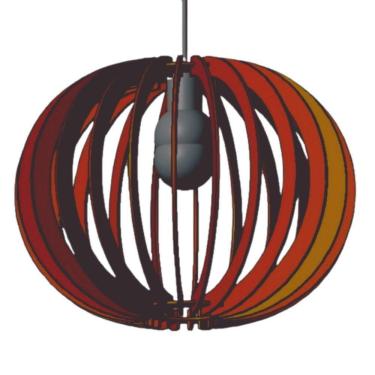 Imagem de Luminária Teto Tipo Pendente Lua Cheia Mdf - Completa Cor: Marrom