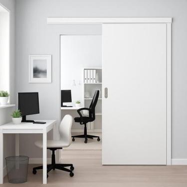 Imagem de Porta de Correr Branca Prime 1,00x210 com Kit Completo - Marchetti