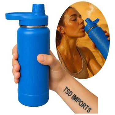 Imagem de Garrafa Térmica Inox De Água Gelada Academia Esporte 800Ml