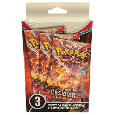 Imagem de Pokemon Trading Card Game TCG Scarlet and Violet - Obsidian Flames 3 Booster Packs