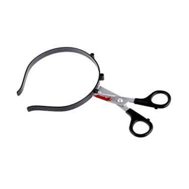 Imagem de Xiaojikuaipao Tesoura, faixa de cabeça de fantasia de Halloween para adultos e crianças, acessório perfeito para decoração de Halloween, ótimo presente para familiares e amigos, tema preto e prata