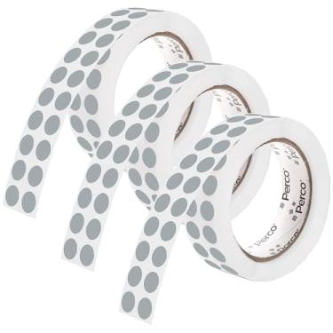 Imagem de Perco Etiquetas adesivas cinza perfuradas de 1/2 polegada — 3 rolos, 9.000 adesivos redondos — com adesivo permanente para calendários, codificação de cores, rastreamento de medicamentos, artesanato