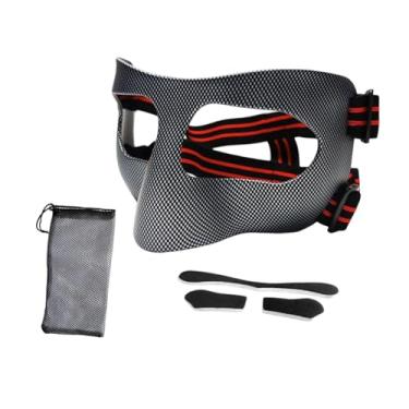 Imagem de Vaveren Protetor nasal com alça elástica ajustável para máscara facial para adultos, protetor facial para academia, futebol, treinamento esportivo, Faixa de Cabeça Vermelha E Preta