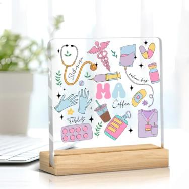 Imagem de Placa de acrílico floral, presente de agradecimento para decoração de mesa de escritório para mesa, prateleira, escritório, sala de estar, quarto, 1