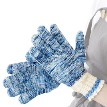 Imagem de Luvas de cozinha Luvas de cozinha 100% algodão pegador de panela (azul)