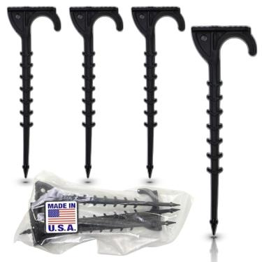 Imagem de Feito nos EUA - Estaca de fixação de tubo de PVC reforçado de 23 cm para irrigação resistente - substitui ganchos J de vergalhão para tubos de PVC de 1/5.1 cm, 3/10.2 cm e 2.5 cm e 2.5 cm e estacas de