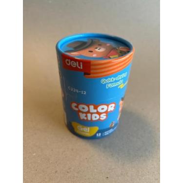 Imagem de Deli Color Kids Giz de Cera Gel Retrátil, 12 Cores Vibrantes, Sistema Retrátil, Lavável, Não Tóxico