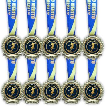 Imagem de 10 Medalhas Para Premiação De Futebol Campeão 60mm Com Cordão Honra ao mérito