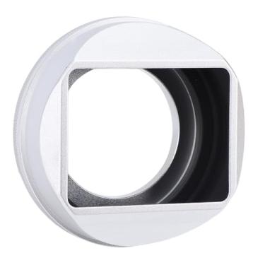 Imagem de ASHATA Máscara Quadrada da Capa da Lente do Metal para X E5 X100vi, Sombra Magnética Preta Retro da Lente da Câmera da Liga de Alumínio, para Acessórios da Câmera de X E5 X100vi (Prata)