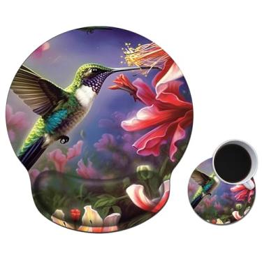 Imagem de Mouse pad com gel de suporte de pulso, mouse pad ergonômico com descanso de pulso confortável, mousepad para jogos, base de poliuretano antiderrapante para laptop, escritório, fácil digitação e alívio