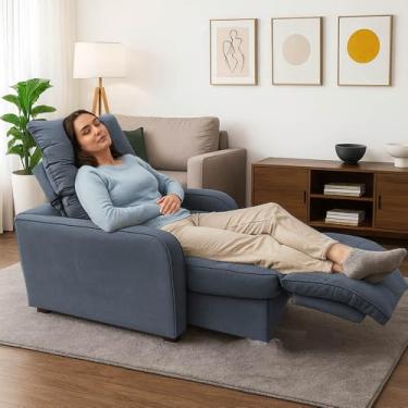 Imagem de Poltrona Graça Cadeira Papai Mamãe Idoso Reclinável E Retrátil Cinza