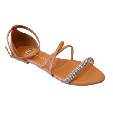Imagem de Sandália Moleca Feminina Rasteira Strass 5561.103 (Nude, BR, Adulto, Numérico, 37)