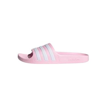 Imagem de adidas Girl's Adilette Aqua Slides (Toddler/Little Kid/Big Kid) Clear Pink/White/Clear Pink 11 Little Kid M