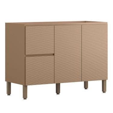 Imagem de Balcão Para Pia Art 120 Cm 3 Portas Kit's Paraná Cor:vanilla