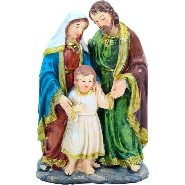 Imagem de Presépio Estátuas Em Resina Sagrada Família Jesus 20cm