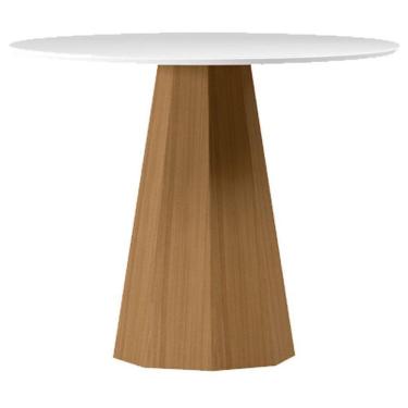 Imagem de Mesa De Jantar 100x100 Cm Isis Com Vidro Ype Off White – New Ceval
