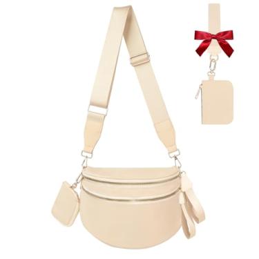 Imagem de Bolsa transversal feminina moderna, pochete grande, bolsa de cinto, bolsa quadriculada, carteiras, bolsas de ombro modernas, Bege, One Size, Presentes finos