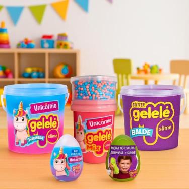 Imagem de Slime Unicórnio Glitter Ovo Surpresa Brilha No Escuro Bolinha Isopor K