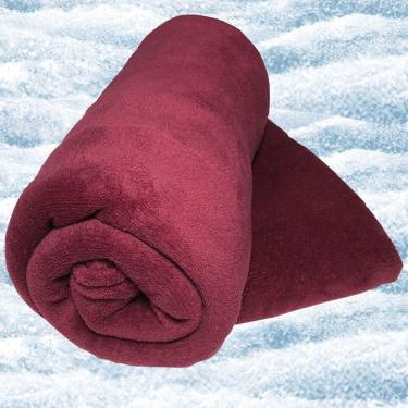 Imagem de Cobertor Manta Aconchego Casal Ultrasoft Dupla Face - Vinho - 100% Poliéster