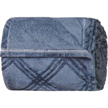 Imagem de Manta Queen Brushed New Microfibra Flannel 100% Poliéster 220x230 Azul Cobalt