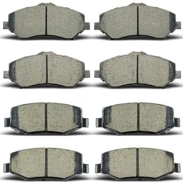 Imagem de D1273 D1274 Conjuntos de pastilhas de freio de cerâmica dianteiras traseiras adequadas para Dodge Nitro 2007-2011, Jeep Liberty 2008-2012, Jeep Wrangler 2007-2017, Jeep Wrangler JK 2018