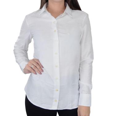 Imagem de Camisa Feminina Dudalina ML Slim Regular Branca - 530103-Feminino