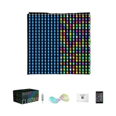 Imagem de Luzes De Cortina Inteligentes RGB 400-800 LED Com Controle Remoto Por 