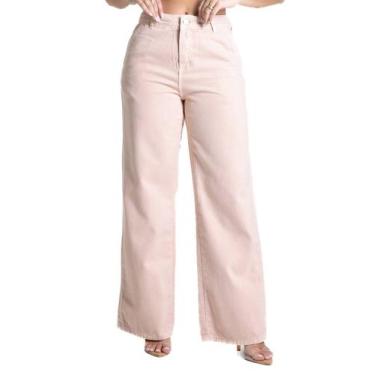 Imagem de Calça Sarja Sawary Wide Leg Petit - 282210 - SALMAO 38, Rosa, 38