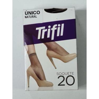 Imagem de Kit 6 Pares Meia Soquete Fina Fio 20 Cor Preta Trifil 6126. Tamanho Ún