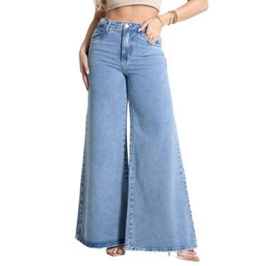Imagem de Calça Jeans Sawary Extra Wide Leg - 281604 - azul médio 42, Azul, 42