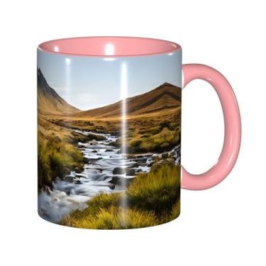 Imagem de Zeraoke Canecas de café criativas com estampa de cachoeira de montanha, personalizadas, presente para família, tamanho de 325 ml, unissex