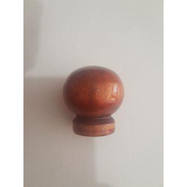 Imagem de Puxador Madeira 1 furo Bola Grande - Comercial Analux, Mogno